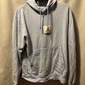 Jordan Light Gray Pullover Hoodie with Center Jumpman Patch